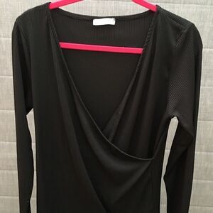Milan KISS Black long sleeve elegant blouse